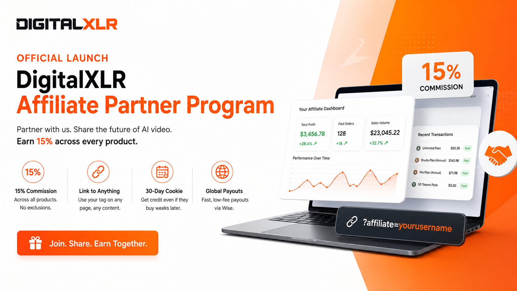 Introducing the DigitalXLR Affiliate Partner Program: Earn 15% Commission on Every AI Video Sale